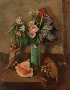 Fleurs et singes tysk: blomster og aper